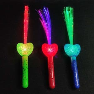 Linterna de fibras ópticas multicolor con corazón