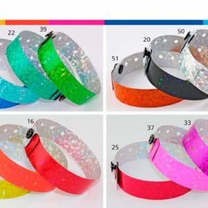 Pulseras holográficas de 19 mm sin impresión - Pack de 500 u.