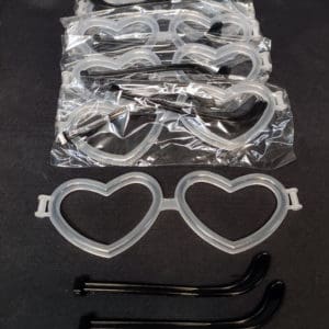 Conectores de gafas luminosas - corazón - Pack de 5 u.